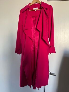Reiss Eden Trench (sz 4) Fuchsia (fits like a 8)